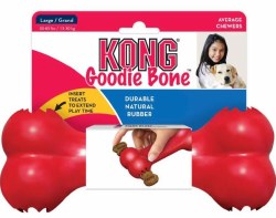 Kong Goodie Bone, Dog Toy, Red, Large