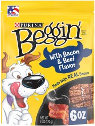 Purina Beggin' Strips Bacon & Beef, Dog Treats, Case of 6, 6oz