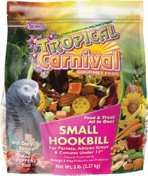 FMBrowns Tropical Carnival Gourmet Small Hookbill Bird Food and Treat 5lb