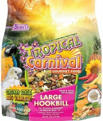 FMBrowns Tropical Carnival Gourmet Large Hookbill Bird Food and Treat 5lb