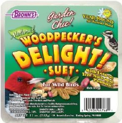 FMBrowns Garden Chic Woodpeckers Delight Suet, Wild Bird Suet, 11oz Tray