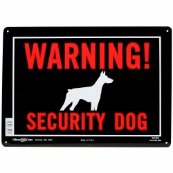 Warning Security Dog 10x14in