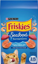 Purina Friskies Seafood Sensations Adult, Dry Cat Food 3.15lb