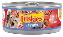 Purina Friskies Shredded Beef, Wet Cat Food, 5.5oz