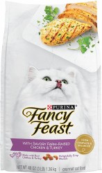 Purina Fancy Feast Gourmet Chicken & Turkey, Dry Cat Food, case of 4, 3lb