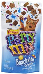 Purina Friskies Party Mix Beachside Crunch, Cat Treats, case of 10, 2.1oz