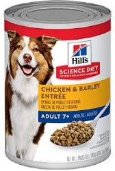 Hills Science Diet Adult 7yr Formula Chicken and Barley Recipe Canned, Wet Dog Food, 13oz