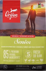 Orijen Grain Free Senior, Dry Dog Food, 4.5 lbs