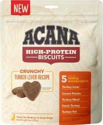Acana High-Protein Beef Liver Crunchy Biscuits Dog Treat Large 9oz