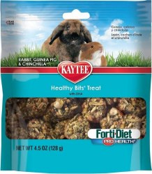 Kaytee Fortidiet Healthy Bits Rabbit, Guinea Pig, and Chinchilla, Small Animal Treat, 4.5oz