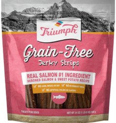 Triumph Grain Free Salmon & Sweet Potato Recipe Jerky Dog Treats 24oz