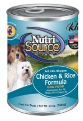 NutriSource All Life Stages Formula Chicken and Rice Recipe Canned, Wet Dog Food, 13oz