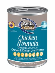 NutriSource All Life Stages Formula Grain Free Chicken and Chicken Liver Recipe Canned, Wet Dog Food, 13oz