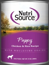 NutriSource Puppy Formula Chicken and Rice Recipe Canned, Wet Dog Food, 13oz