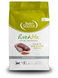 Pure Vita Grain Free Duck and Red Lentils Entree, Dry Cat Food, 12lb