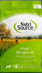 NutriSource Weight Management Chicken and Rice Formula, Dry Dog Food, 15lb
