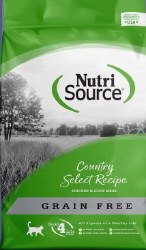 NutriSource Grain Free Country Select Entree Chicken and Duck Meal Protein, Dry Cat Food, 6.6lb