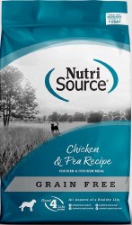 NutriSource Chicken and Pea Formula with Chicken Meal Grain Free, Dry Dog Food, 26lb