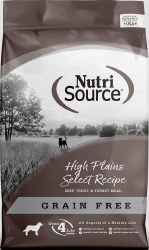 NutriSource High Plains Select Grain Free, Dry Dog Food, 26lb