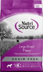 NutriSource Large Breed Puppy Formula Turkey, Whitefish, and Menhaded Fish Grain Free, Dry Dog Food, 26lb