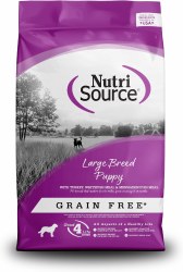 NutriSource Large Breed Puppy Turkey, Whitefish, and Menhaded Fish Meal Grain Free, Dry Dog Food, 12lb