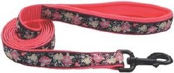 1 inch x 6ft Neoprene Leash Pink and Yellow Flower