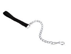 Extra Heavy Chain Leash With Nylon Handle 4.0mm 2ft Black