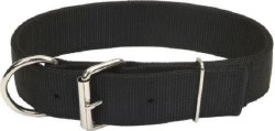 Macho Double Ply Nylon Collar Large 1.75 inch x 21-22 inch Black