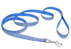 Reflective 1 inch x 6 inch Blue Waves Leash