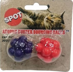 Spot Skinneeez Atomic Rubber Bouncing Balls, Assorted, Cat Toy, 2 Pack