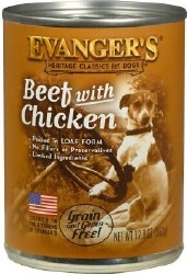 Evanger's Classic Recipes Beef with Chicken Grain and Gluten Free Canned Wet Dog Food 12.8oz