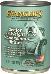 Evanger's Classic Recipes Senior and Weight Management Dinner Canned, Wet Dog Food, 12.8oz