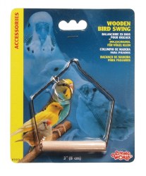 Living World Wooden Bird Swing 4 Inch Small