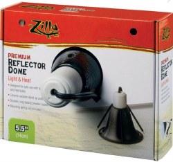 Zilla Premium Reflector Dome Reptile Light and Heat Lamp, Black, 5.5 inch