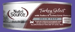 NutriSource Grain Free Turkey and Turkey Liver Canned, Wet Cat Food, case of 12, 5oz Cans