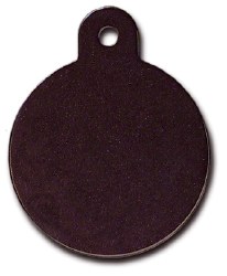 Dog Tag Circle Shape Black, Large