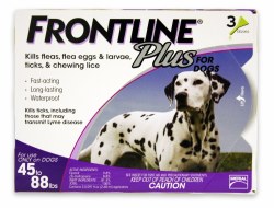 Frontline Plus Flea and Tick Treatment for Dogs, 45-88lb, 3 Count