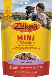 Zuke's Mini Naturals Rabbit Recipe Dog Treats 16oz Bag