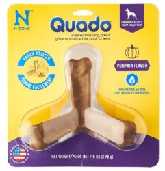 Quado N-Bone Interactive Dental Dog Treat, Pumpkin, Large