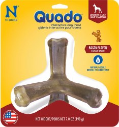 Quado N-Bone Interactive Dental Dog Treat, Bacon, Large