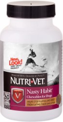 NutriVet Nasty Habit Chewables for Dogs, Liver Flavor, 60 count