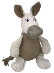 Petlou Natural Fabric Donkey Dog Toy, 10in