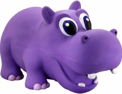 Petsport Babies Hippo, Natural Rubber Latex, Squeaker Inside, Dog Toy, 8.5 inch