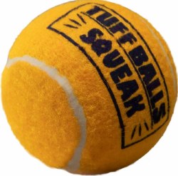 PetSport Tuff Balls Squeak, Yellow, 2.5 inch, 3 pack
