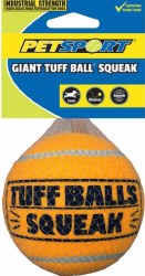 Petsport Giant Squeaky Tuff Ball Dog Toy, 4 inch