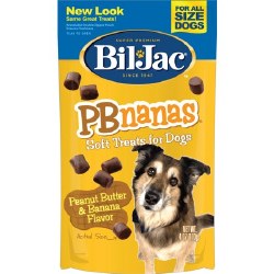 BilJac PBnanas Soft Dog Treats, Peanut Butter and Banana, Dog Treats, 4oz