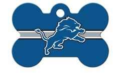 Dog Tag Bone Shape Sports Teams NFL Lions Id Tag, Large