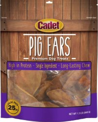 Cadet Oven Roasted Pig Ears, 25 count