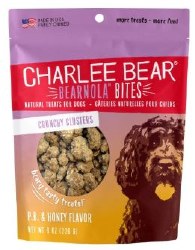 Charlee Bear Bearnola Bites Crunchy Clusters Dog Treats, Peanut Butter and Honey, 8oz