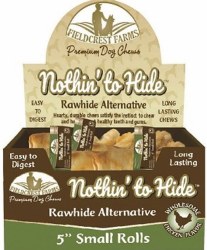 Fieldcrest Farms Nothin to Hide Rawhide Alternative Chicken Rolls, 5 inch